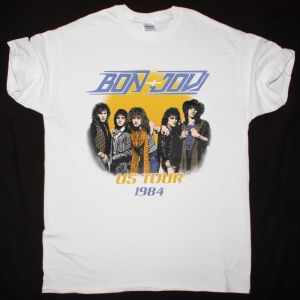 BON JOVI US TOUR 1984 NEW WHITE T SHIRT