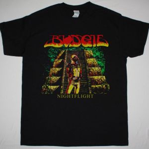 BUDGIE NIGHTFLIGHT 1981 NEW BLACK T-SHIRT