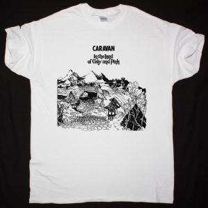 CARAVAN IN THE LAND OF GREY AND PINK NEW WHITE T-SHIRT