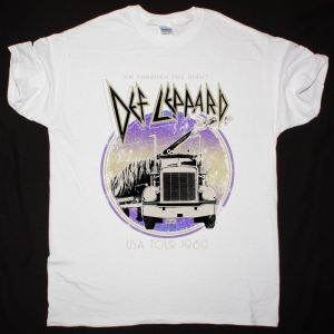 DEF LEPPARD 1980 USA TOUR WHITE DISTRESSED NEW WHITE T SHIRT