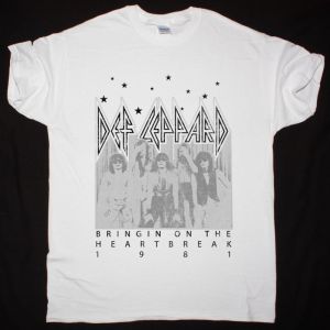 DEF LEPPARD BRINGIN' ON THE HEARTBREAK NEW WHITE T SHIRT