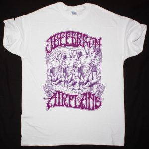JEFFERSON AIRPLANE THREE RABITTS NEW WHITE T-SHIRT