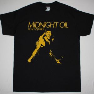MIDNIGHT OIL HEAD INJURIES NEW BLACK T-SHIRT
