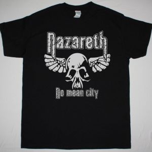 NAZARETH NO MEAN CITY SKULL NEW BLACK T-SHIRT