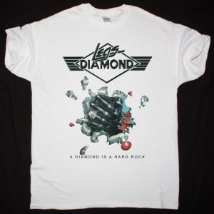 LEGS DIAMOND A DIAMOND IS A HARD ROCK 1977 NEW WHITE T-SHIRT