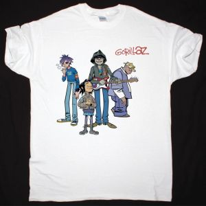 GORILLAZ WHITE BAND NEW WHITE T SHIRT