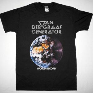 VAN DER GRAAF GENERATOR WORLD RECORD 1976 NEW BLACK T-SHIRT