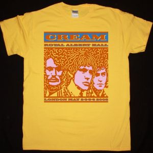 CREAM ROYAL ALBERT HALL NEW YELLOW T-SHIRT