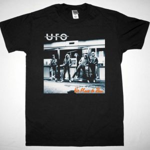 UFO NO PLACE TO RUN NEW BLACK T-SHIRT