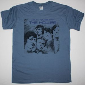 THE HOLLIES WOULD YOU BELIEVE 1966 NEW INDIGO BLUE T SHIRT