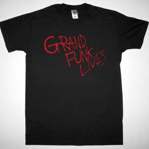 GRAND FUNK RAILROAD GRAND FUNK LIVES NEW BLACK T-SHIRT