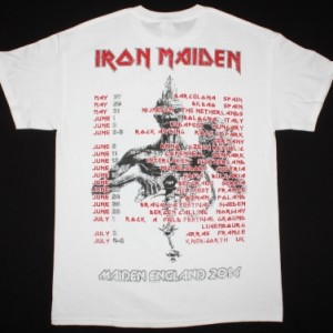 IRON MAIDEN MAIDEN ENGLAND TOUR 2014 NEW WHITE T-SHIRT