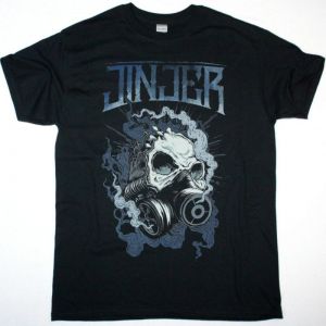 JINJER GASMASK SKULL NEW BLACK T-SHIRT