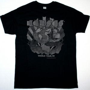 KANSAS WORLD TOUR 1978 NEW BLACK T-SHIRT