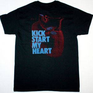 MOTLEY CRUE KICKSTART MY HEART NEW BLACK T-SHIRT