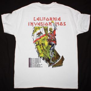 IRON MAIDEN CALIFORNIA INVASION TOUR SHIRT NEW WHITE T-SHIRT