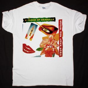 A FLOCK OF SEAGULLS SPACE AGE LOVE SONG NEW WHITE T-SHIRT