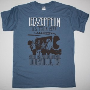 LED ZEPPELIN US TOUR 1977 NEW INDIGO BLUE T-SHIRT