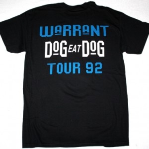 WARRANT DOG EAT DOG 1992 NEW BLACK T-SHIRT