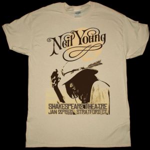 NEIL YOUNG LIVE AT SHAKESPEARE THEATRE 1971 NEW NATURAL T SHIRT
