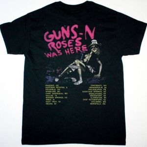 GUNS N ROSES WAS HERE TOUR NEW BLACK T-SHIRT