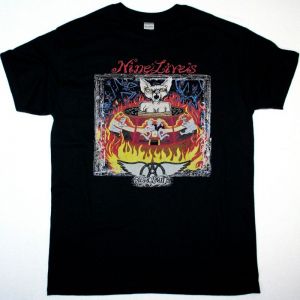 AEROSMITH NINE LIVES TOUR NEW BLACK TSHIRT