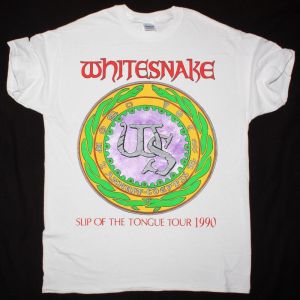 WHITESNAKE SLIP OF THE TONGUE TOUR NEW WHITE T-SHIRT