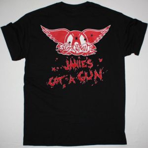 AEROSMITH PUMP JANIE’S GOT A GUN NEW BLACK TSHIRT