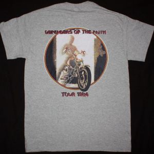 JUDAS PRIEST DEFENDERS OF THE FAITH TOUR NEW SPORT GREY T-SHIRT