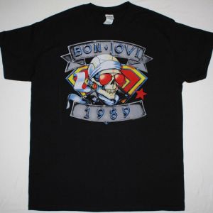 BON JOVI WE’RE BACK KICKIN ASS  NEW BLACK T SHIRT