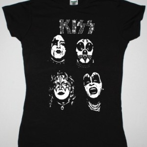 KISS THE ORIGINALS BAND NEW BLACK LADY T-SHIRT