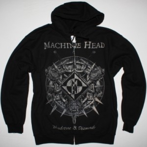 MACHINE HEAD BLOODSTONE AND DIAMONDS NEW BLACK ZIPPED HOODIE