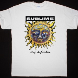 SUBLIME 40 OZ TO FREEDOM NEW WHITE T-SHIRT
