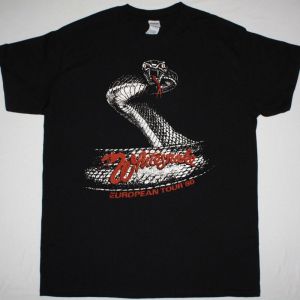 WHITESNAKE EUROPEAN TOUR 1980 NEW BLACK T-SHIRT