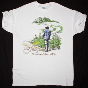 NEIL YOUNG TOUR 1985 NEW WHITE T SHIRT