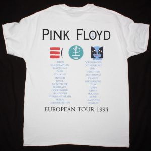 PINK FLOYD DIVISION BELL EUROPEAN TOUR NEW WHITE T-SHIRT