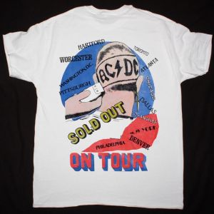 AC DC THE RAZORS EDGE TOUR 90-91 AC/DC NEW WHITE T-SHIRT