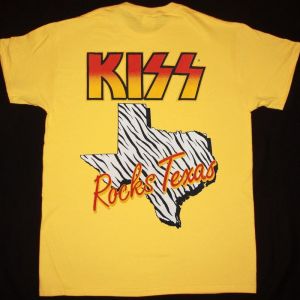 KISS ROCKS TEXAS NEW YELLOW T-SHIRT