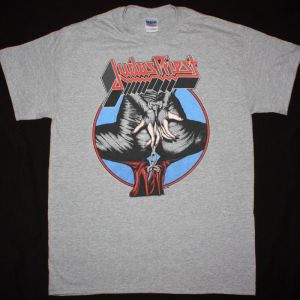 JUDAS PRIEST DEFENDERS TOUR 1984 NEW SPORT GREY T-SHIRT