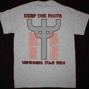 JUDAS PRIEST DEFENDERS TOUR 1984 NEW SPORT GREY T-SHIRT