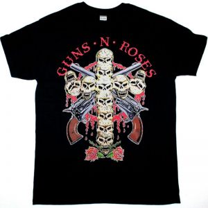 GUNS N ROSES SKULLS USE YOUR ILLUSION TOUR  NEW BLACK T-SHIRT