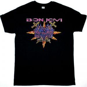 BON JOVI KEEP THE FAITH WORLD TOUR NEW BLACK T SHIRT