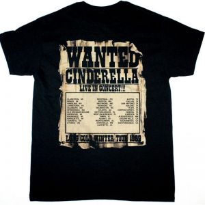 CINDERELLA ROCK N ROLL FOREVER NEW BLACK T SHIRT