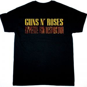 GUNS N ROSES SKULL APPETITE FOR DESTRUCTION NEW BLACK T-SHIRT