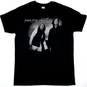 JIMMY PAGE ROBERT PLANT NO QUARTER NEW BLACK T SHIRT