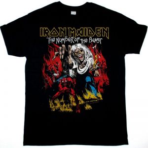 IRON MAIDEN NUMBER OF THE BEAST 666 NEW BLACK T SHIRT
