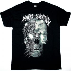 AVENGED SEVENFOLD MECHANICAL SKULL NEW BLACK T-SHIRT