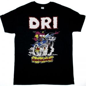 D.R.I. DIRTY ROTTEN IMBECILES REDLINE DRI NEW BLACK T SHIRT