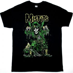 MISFITS LEPRECHAUN NEW BLACK T SHIRT