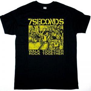 7 SECONDS WALK TOGHETHER ROCK TOGETHER NEW BLACK T SHIRT